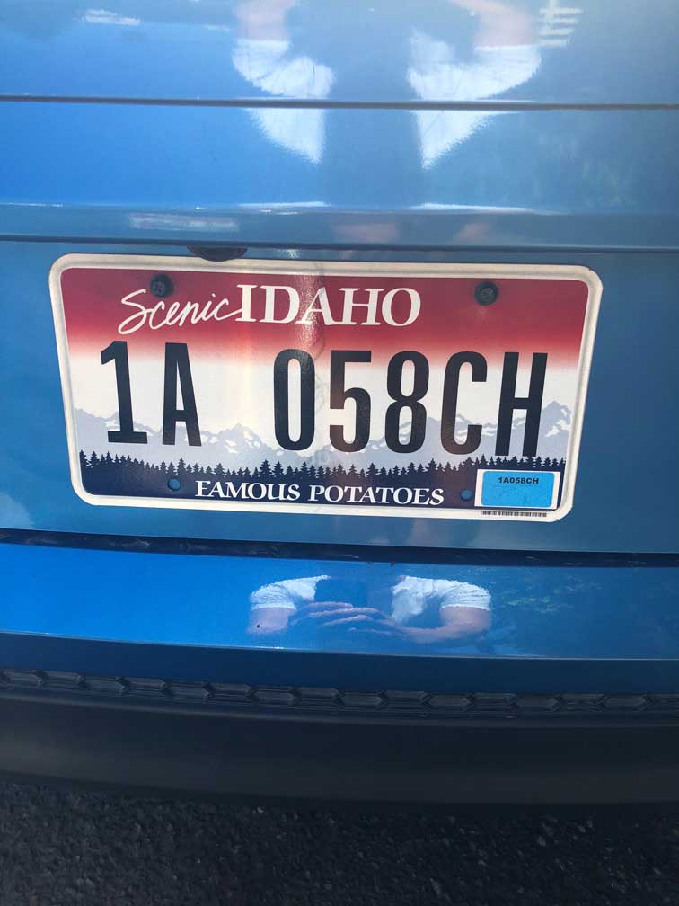 idaho licensed plate